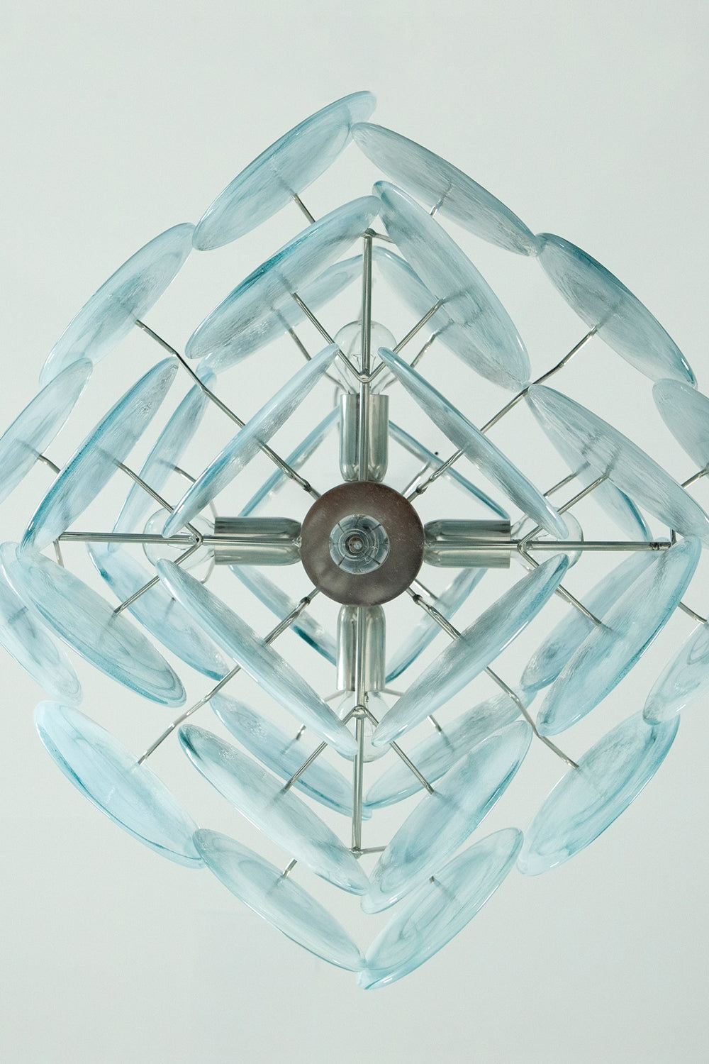 Blue Murano Disk Chandelier