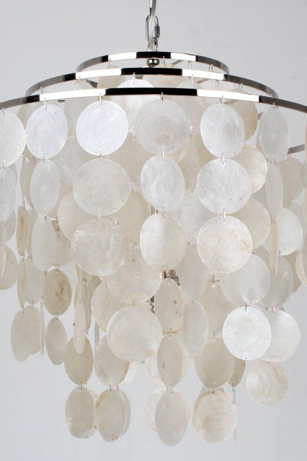 Modern Tiered Capiz Shell Chandelier