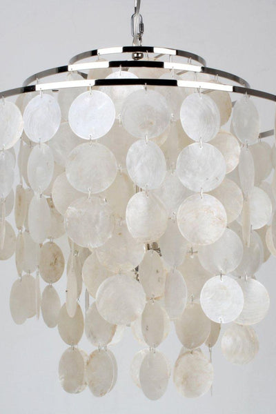 Modern Tiered Capiz Shell Chandelier