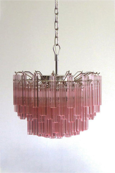 Venetian Pink Crystal Tube Murano Chandelier