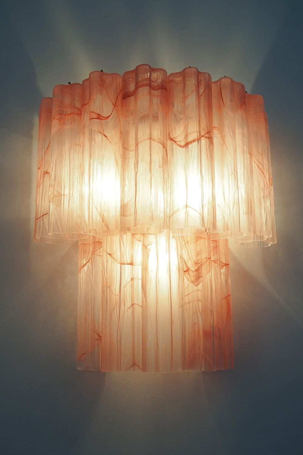 Pink Murano Glass Alabaster Wall Lamp