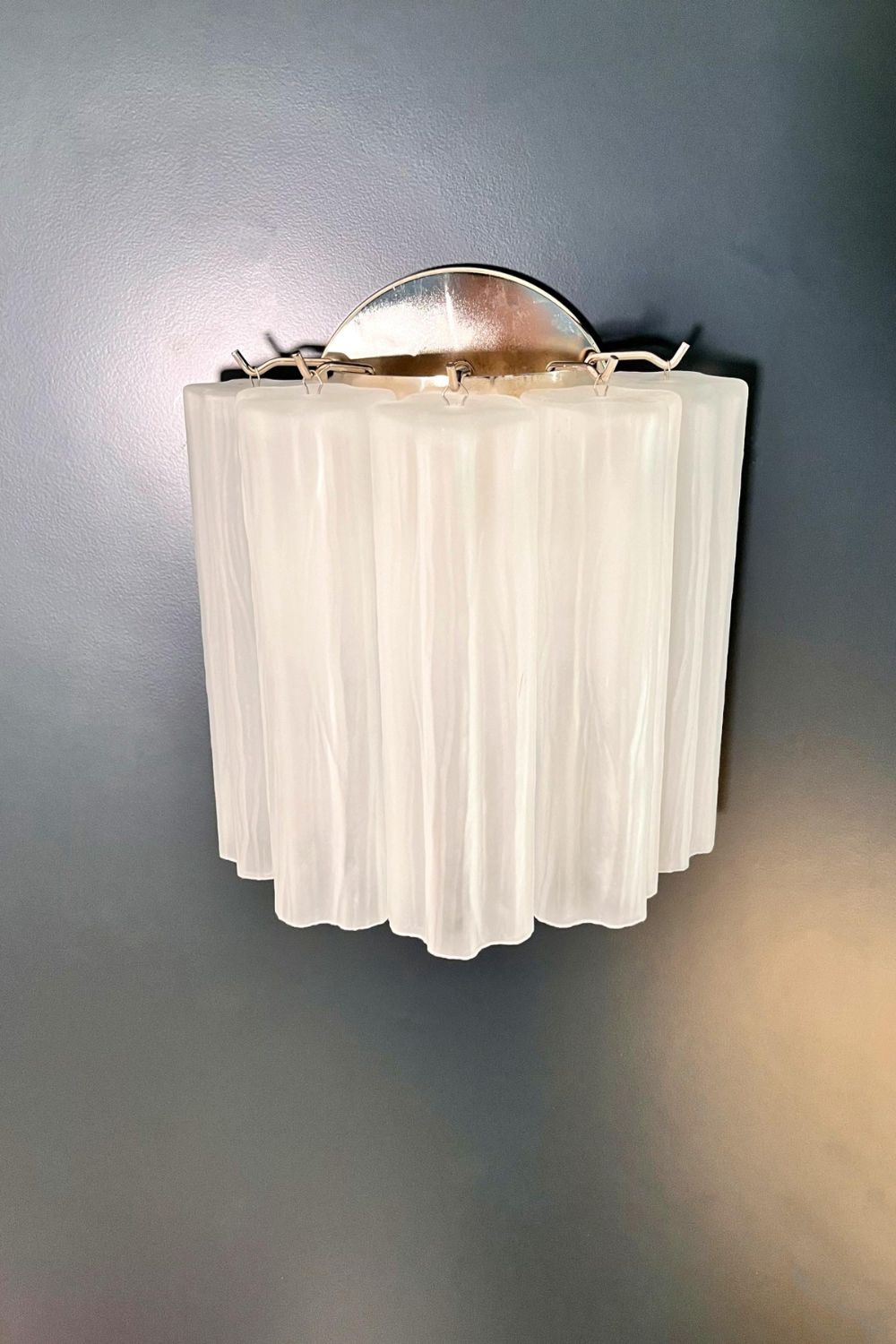 Frosted white Murano glass tube wall Lamp