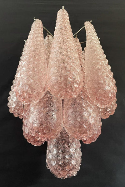 1970s Pink Murano Glass Petal Wall Lamp