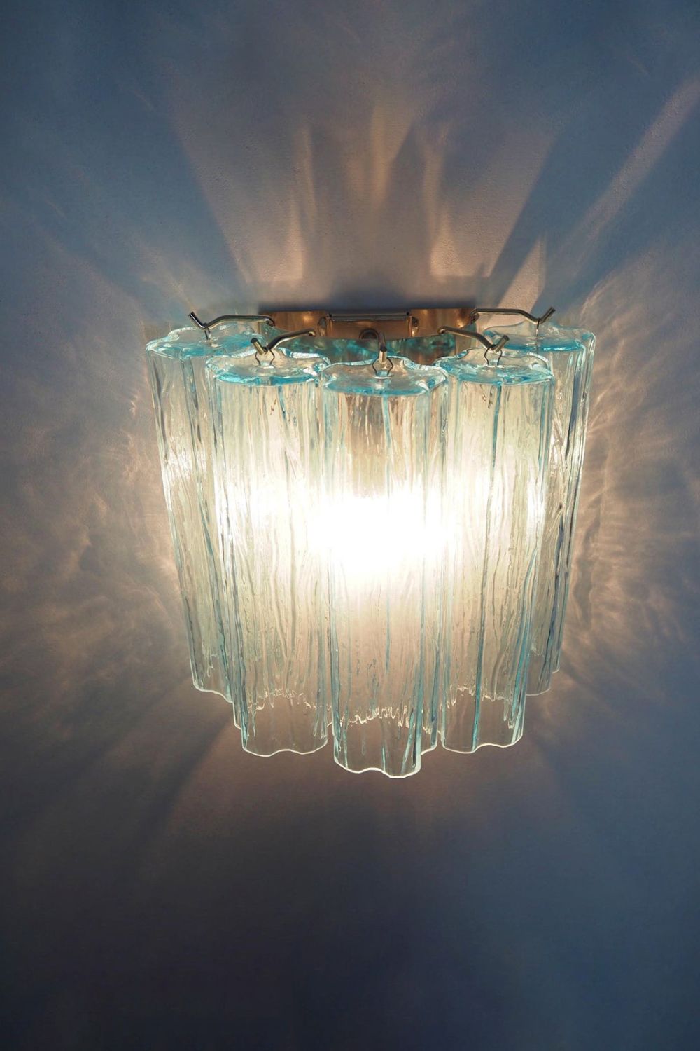 Blue Murano Glass Tube Wall lamp