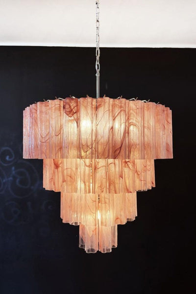 murano red cloud glass multi-layer chandelier, 1990