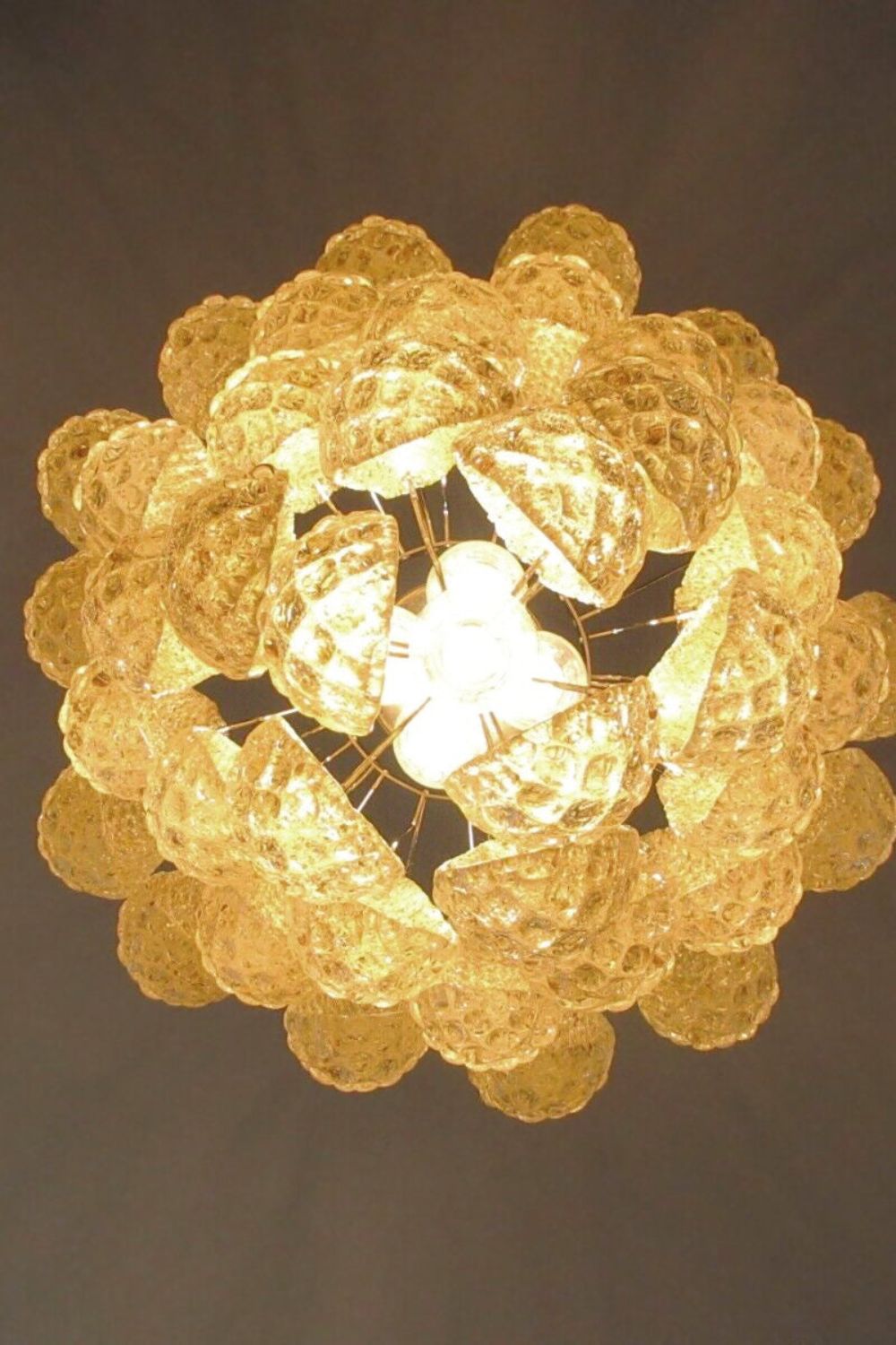 Murano Handcrafted Golden Glass Chandelier