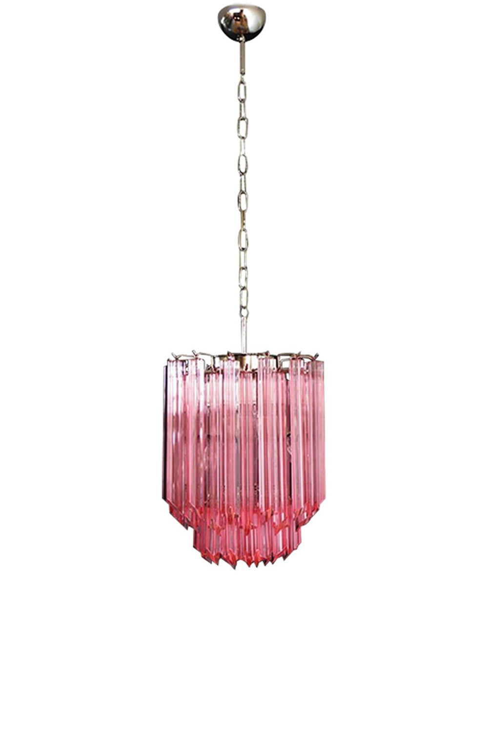 Murano Pink Quadriedri Glass Chandelier