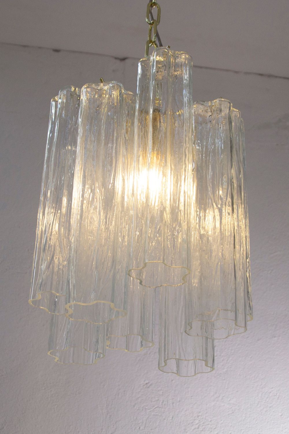 Vintage Murano Glass Tronchi Pendant Light