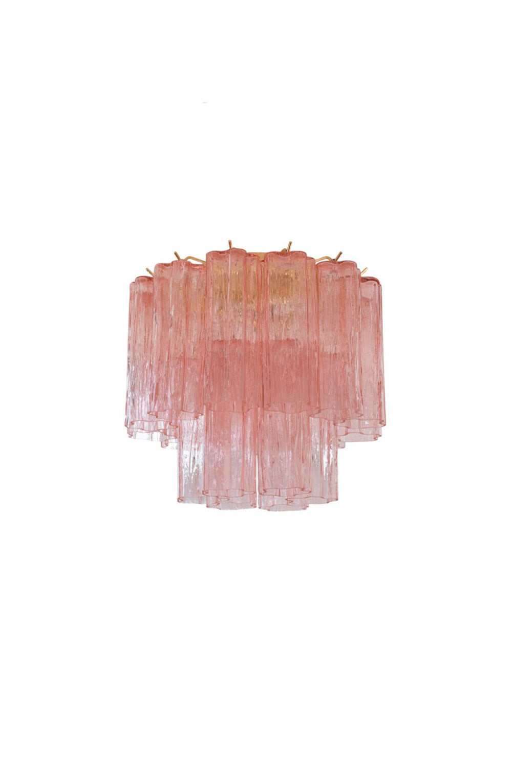 Vintage Pink Murano Tronchi Glass Ceiling Light