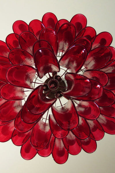 Red Murano Glass Petal Chandelier