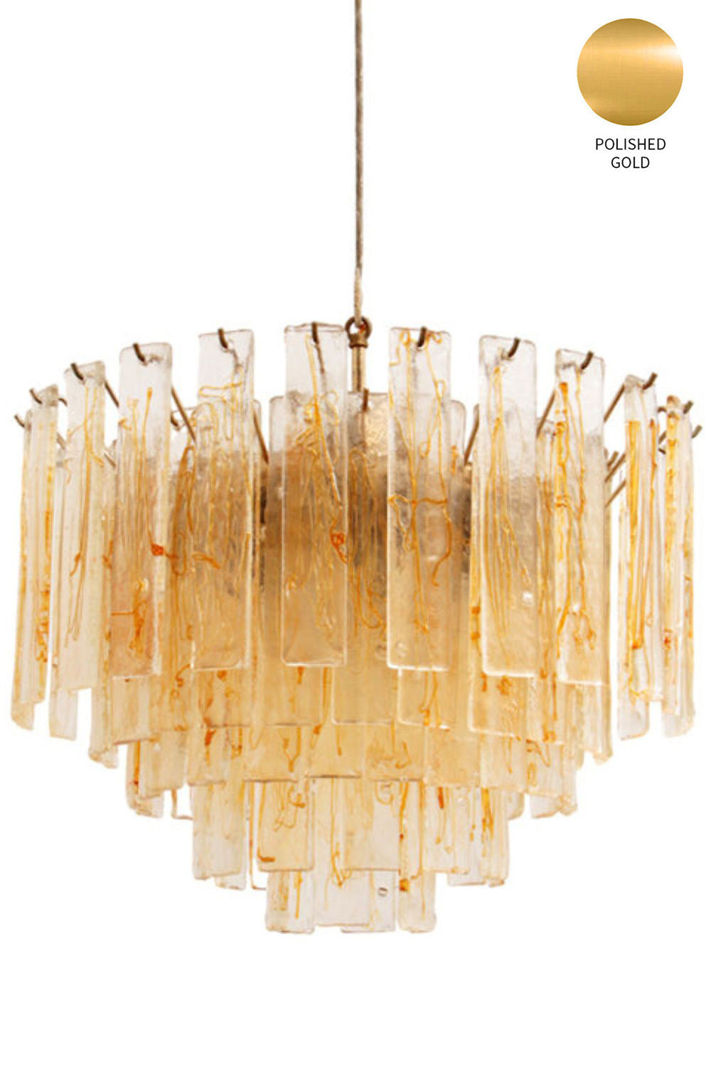 Amber Murano Glass Tiered Chandelier