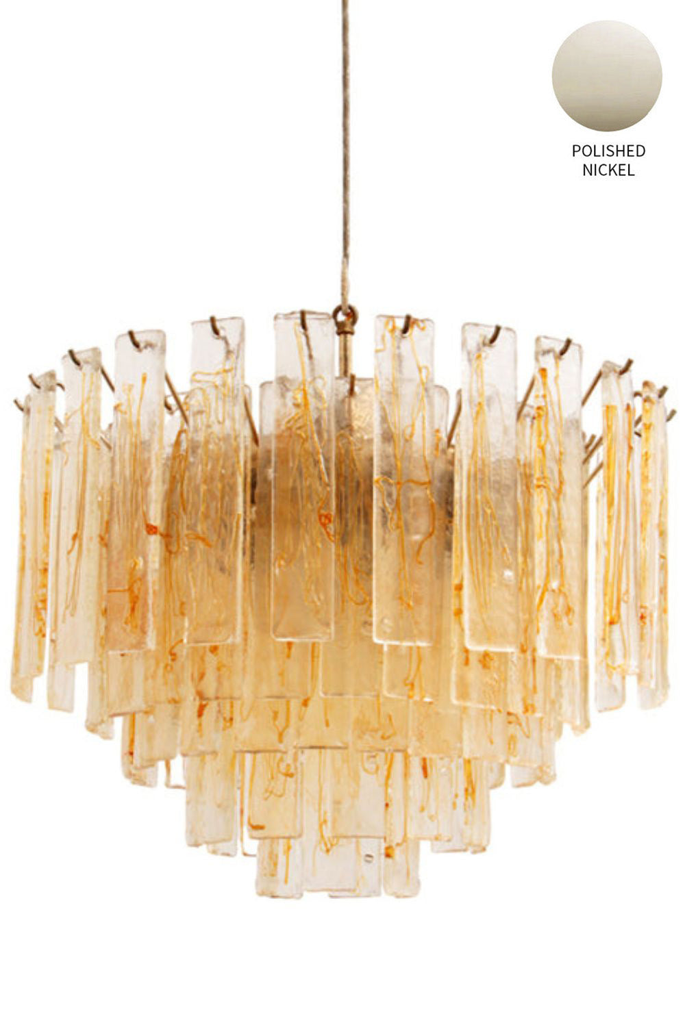 Amber Murano Glass Tiered Chandelier