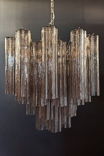 Smoked Murano Glass 36-Tube Chandelier