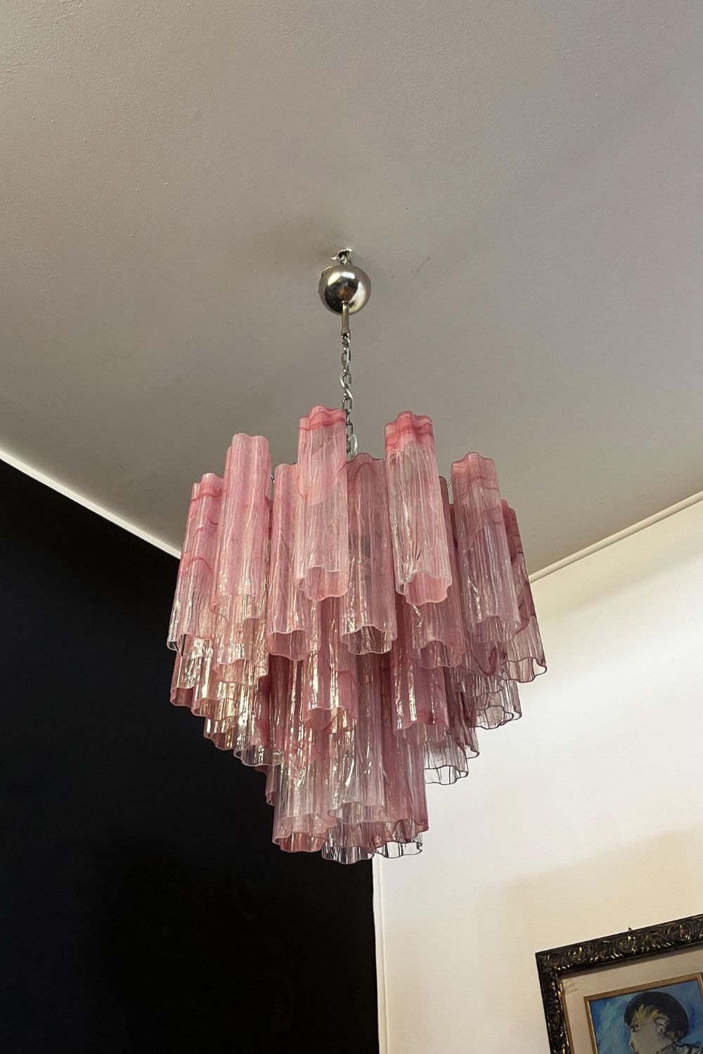 Pink Murano Glass Tree Branch Chandelier