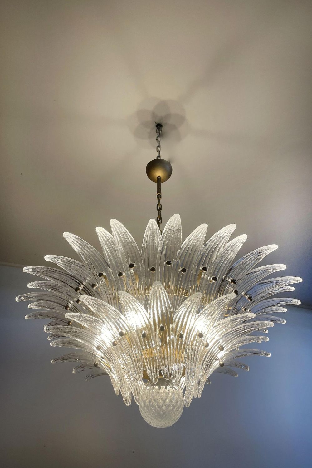 Original Murano Palmette Crystal Chandelier