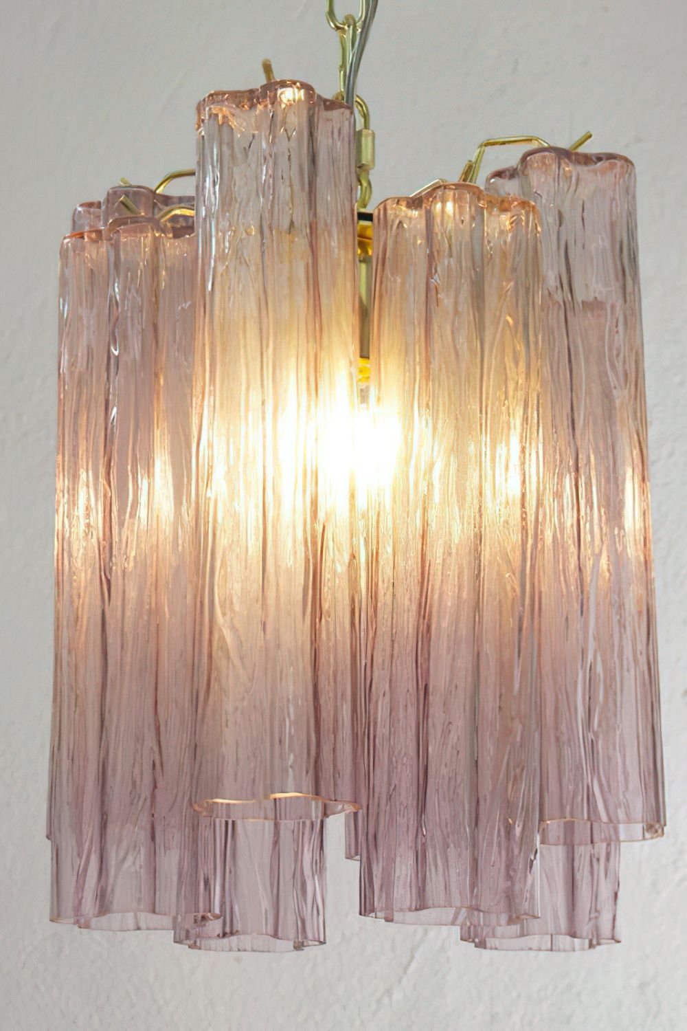 1990s Murano Amethyst Glass Ceiling Chandelier