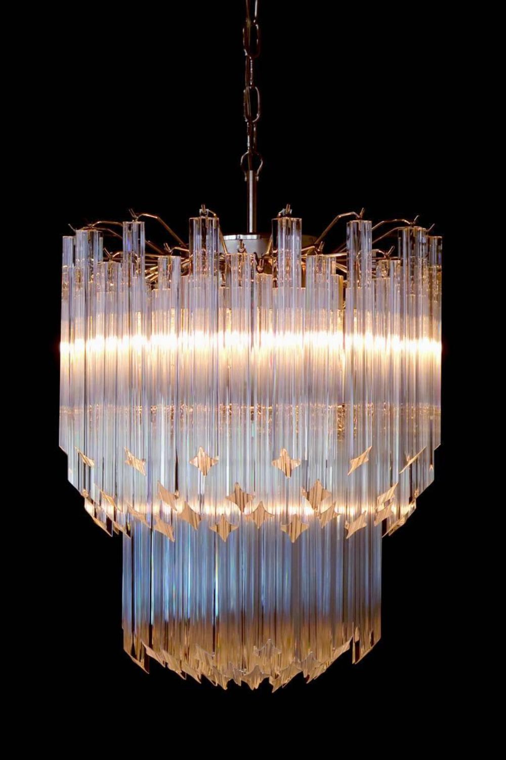 Venini Style Murano Quadriedri Chandelier