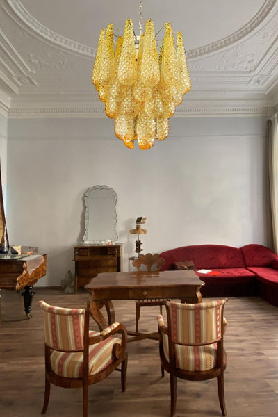 Murano Handcrafted Golden Glass Chandelier