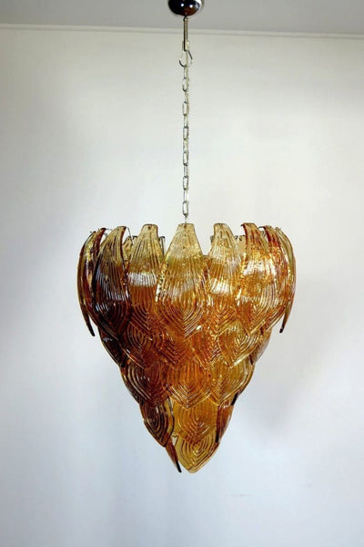 Murano Style Amber Felci Glass Chandelier