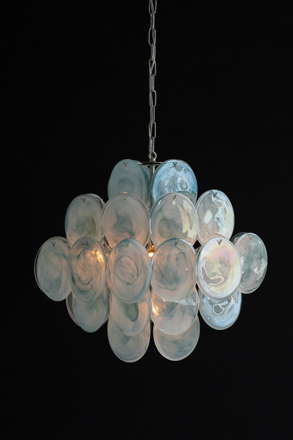 Blue Murano Disk Chandelier