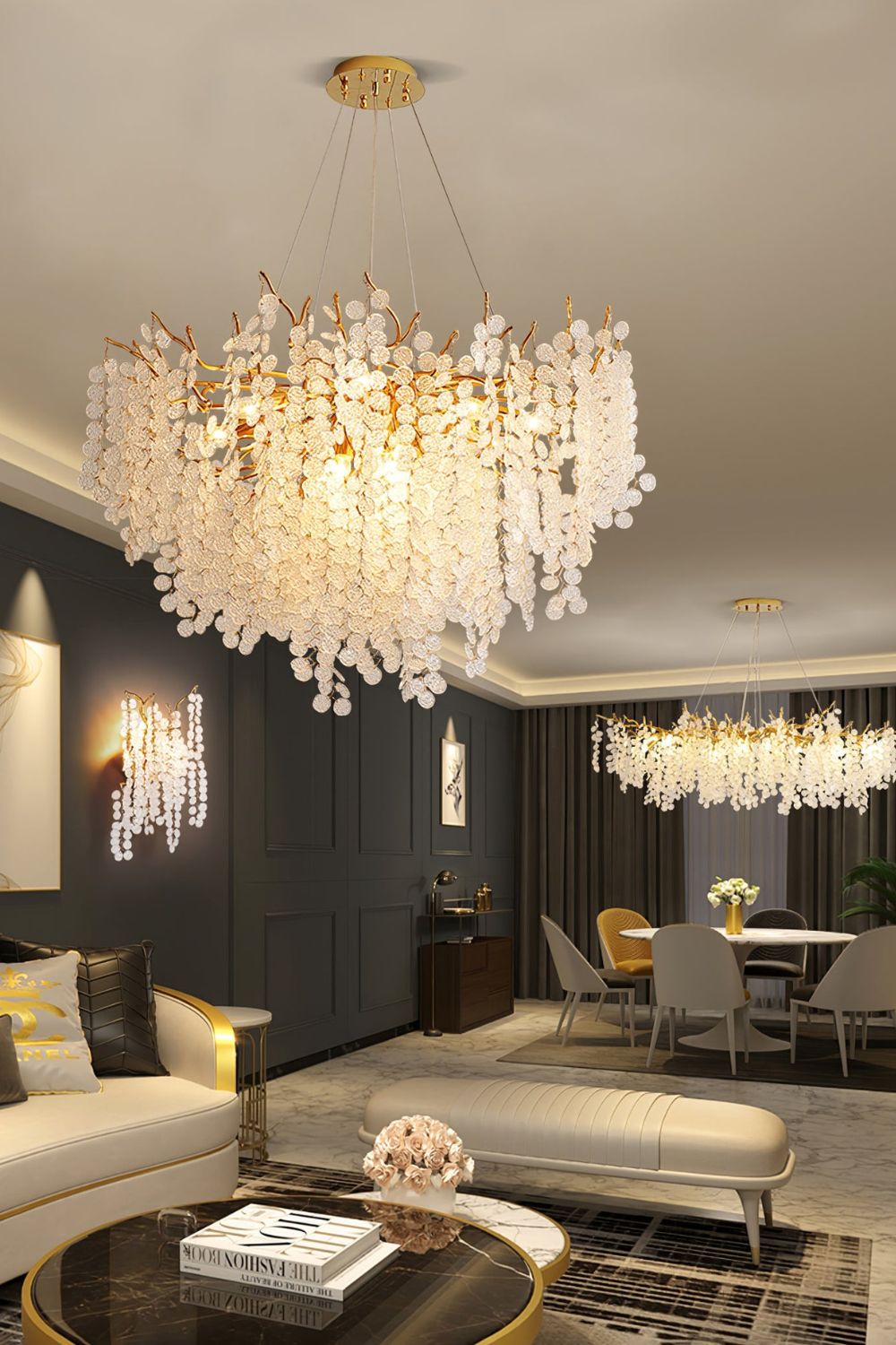 Shiro Noda Crystal Chandeliers - SamuLighting