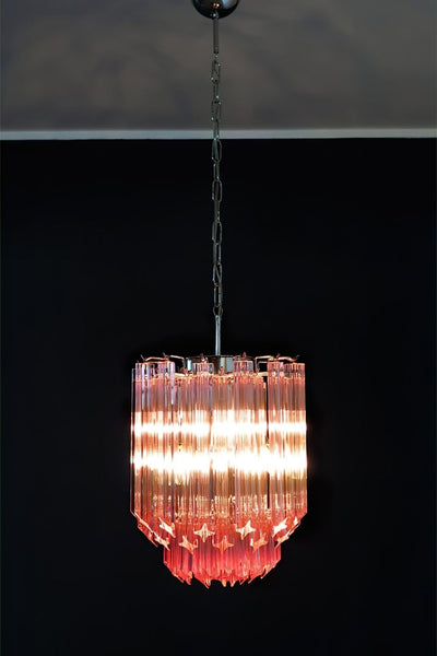 Murano Pink Quadriedri Glass Chandelier