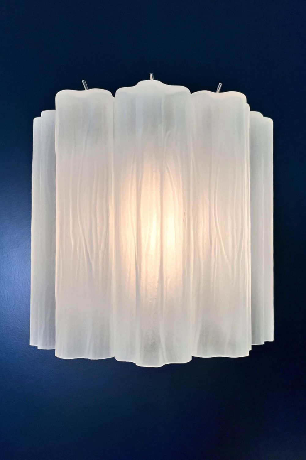 Frosted white Murano glass tube wall Lamp