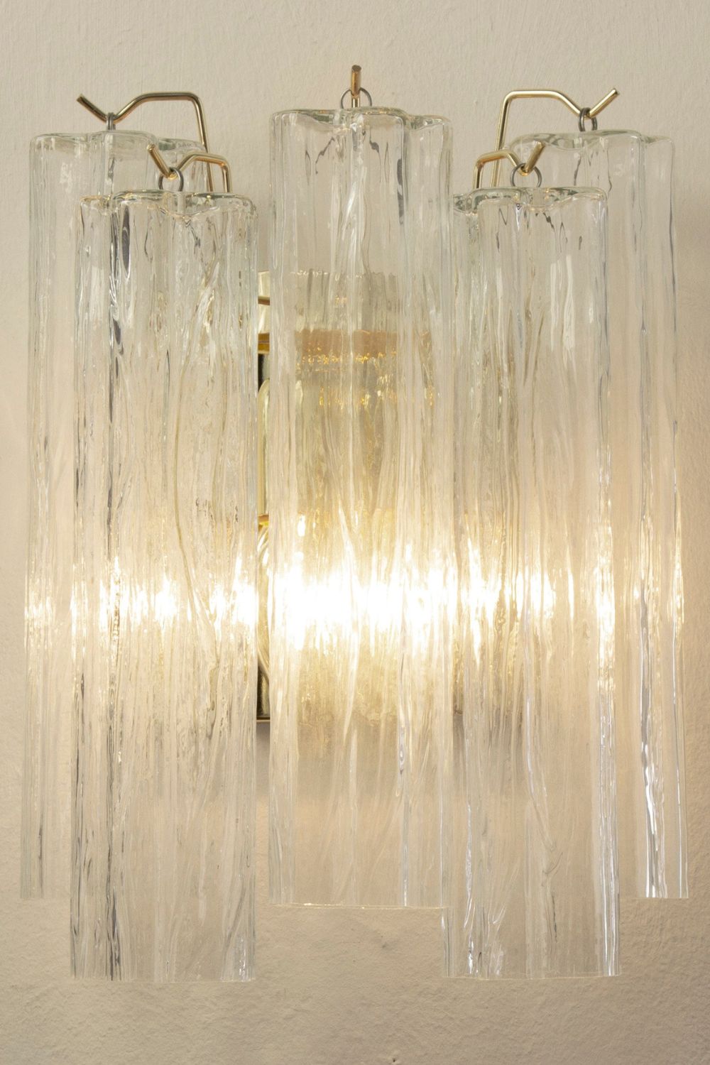 Murano glass crystal wall lamp made in Italy