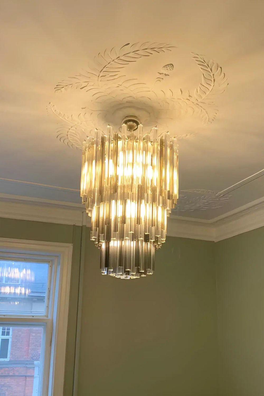 Smoked and Clear Murano Glass Prism Chandelier