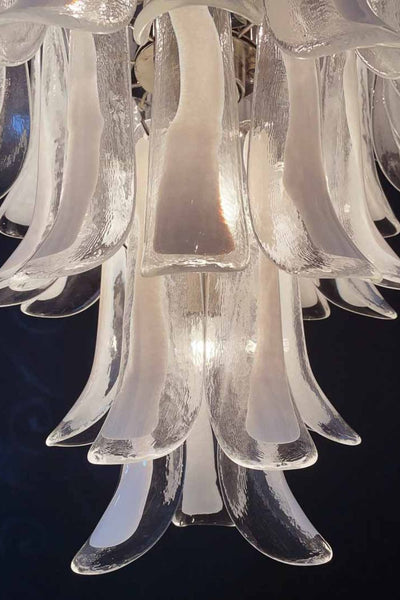 Clear Murano Glass Petal Chandelier