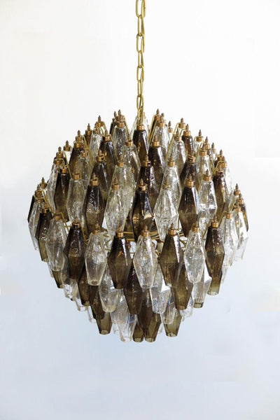 Murano Poliedri Smoked Globe Chandelier