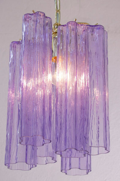 Italian Murano Style Purple Tronchi Chandelier