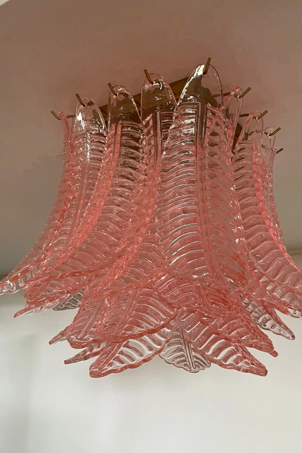 Pink Murano Felci Glass Ceiling Light