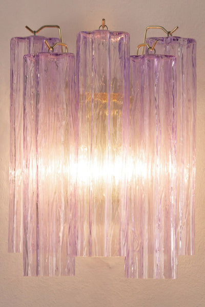 Handcrafted Murano Violet Glass Wall Lamp