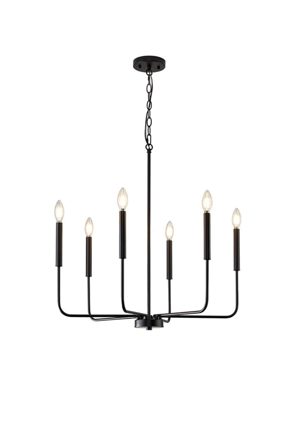 Black Iron Classic Candle Chandelier