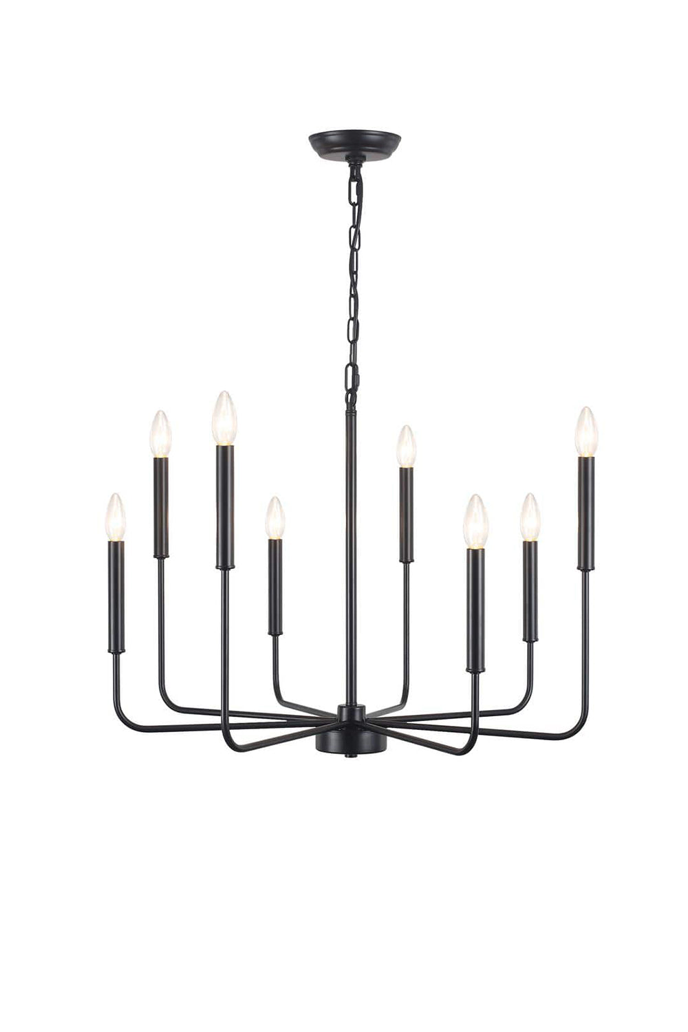 Black Iron Classic Candle Chandelier