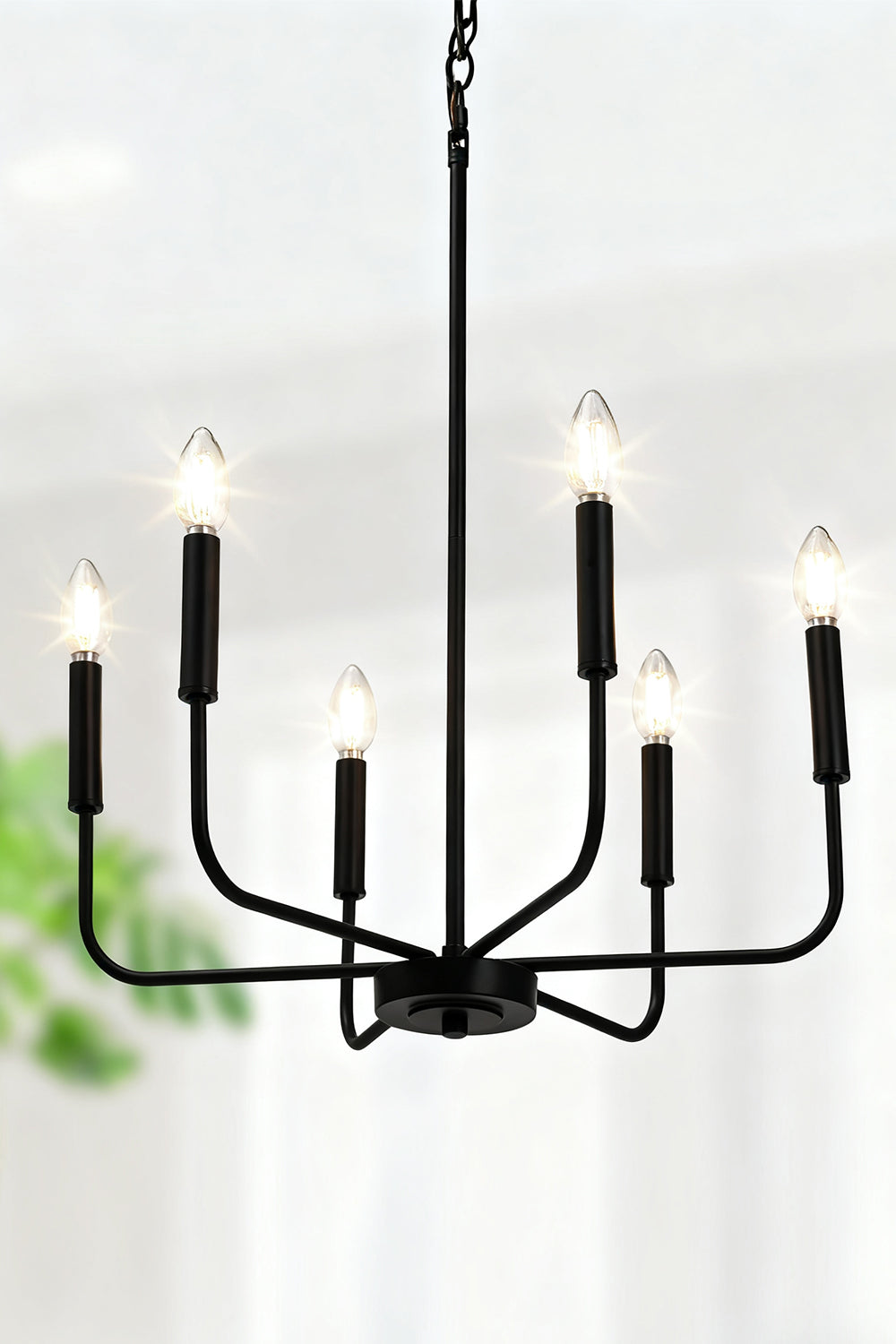 Black Iron Classic Candle Chandelier