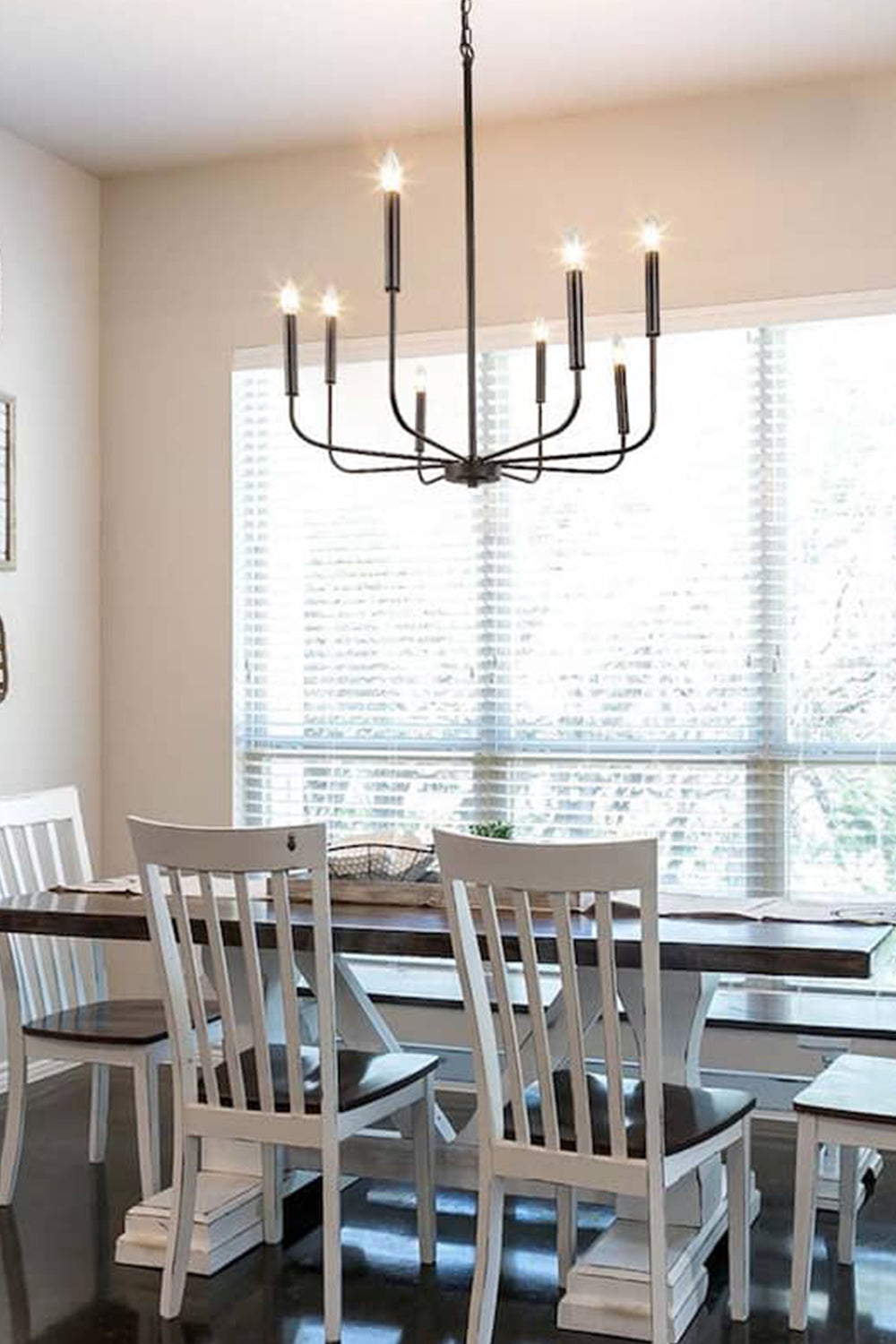 Black Iron Classic Candle Chandelier