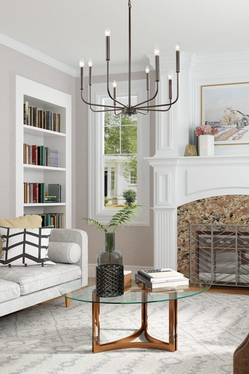Black Iron Classic Candle Chandelier