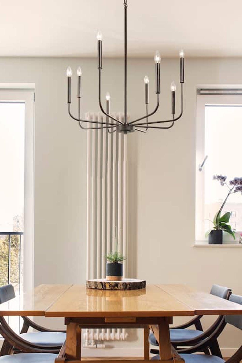 Black Iron Classic Candle Chandelier