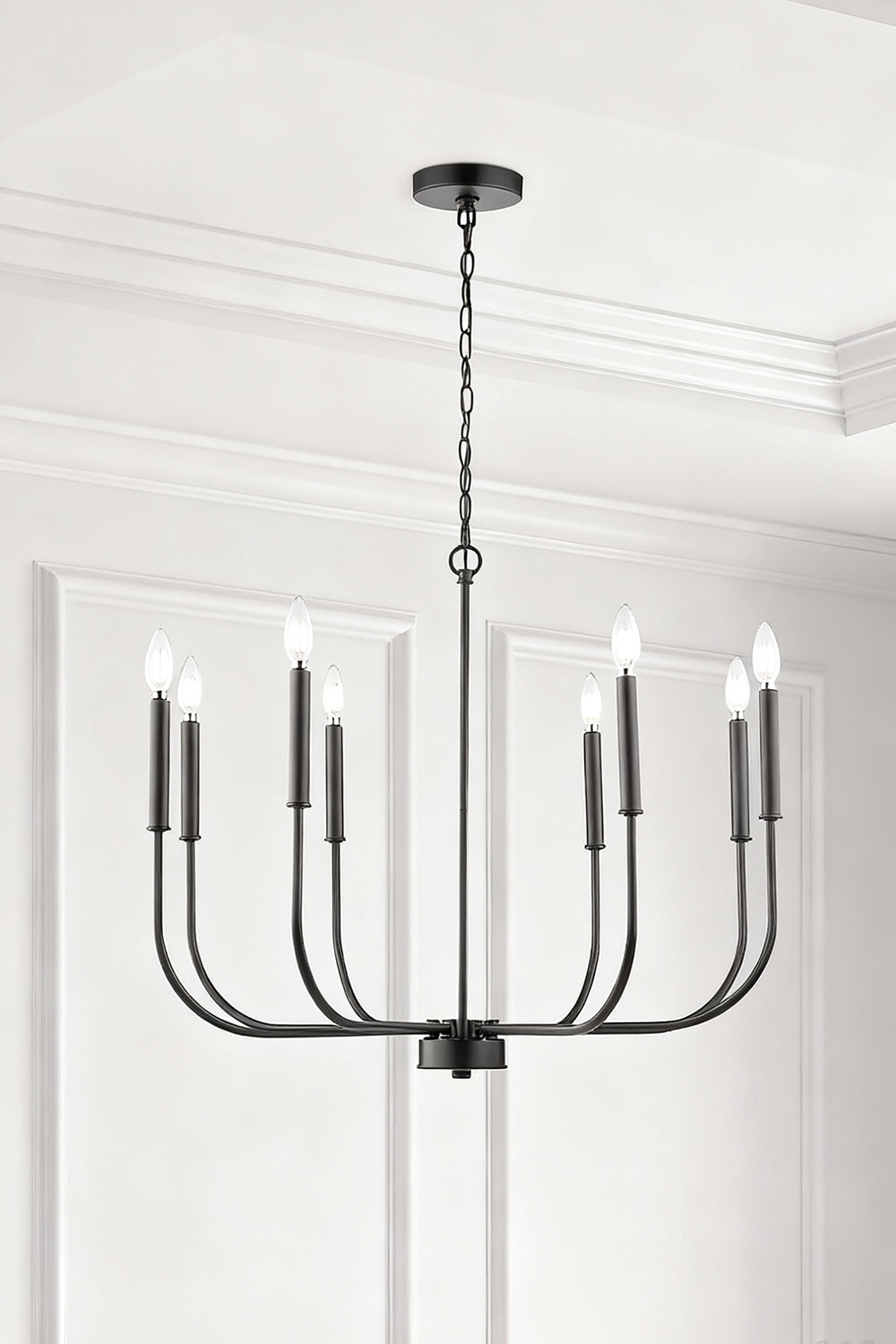 Black Iron Classic Candle Chandelier