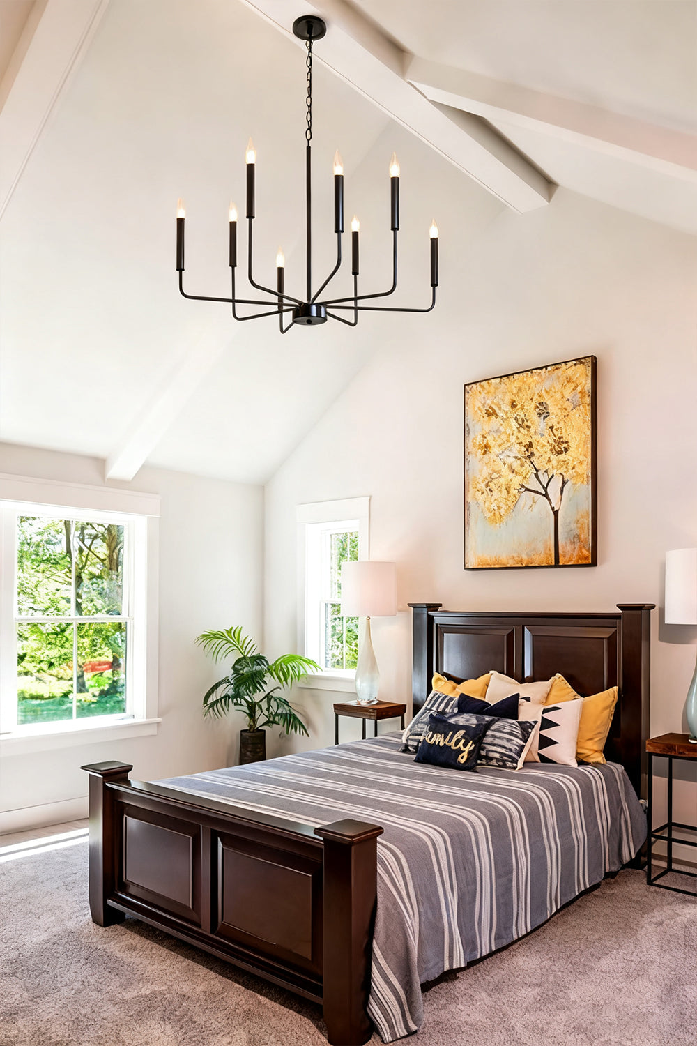 Black Iron Classic Candle Chandelier