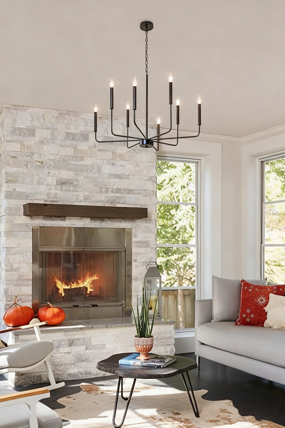 Black Iron Classic Candle Chandelier