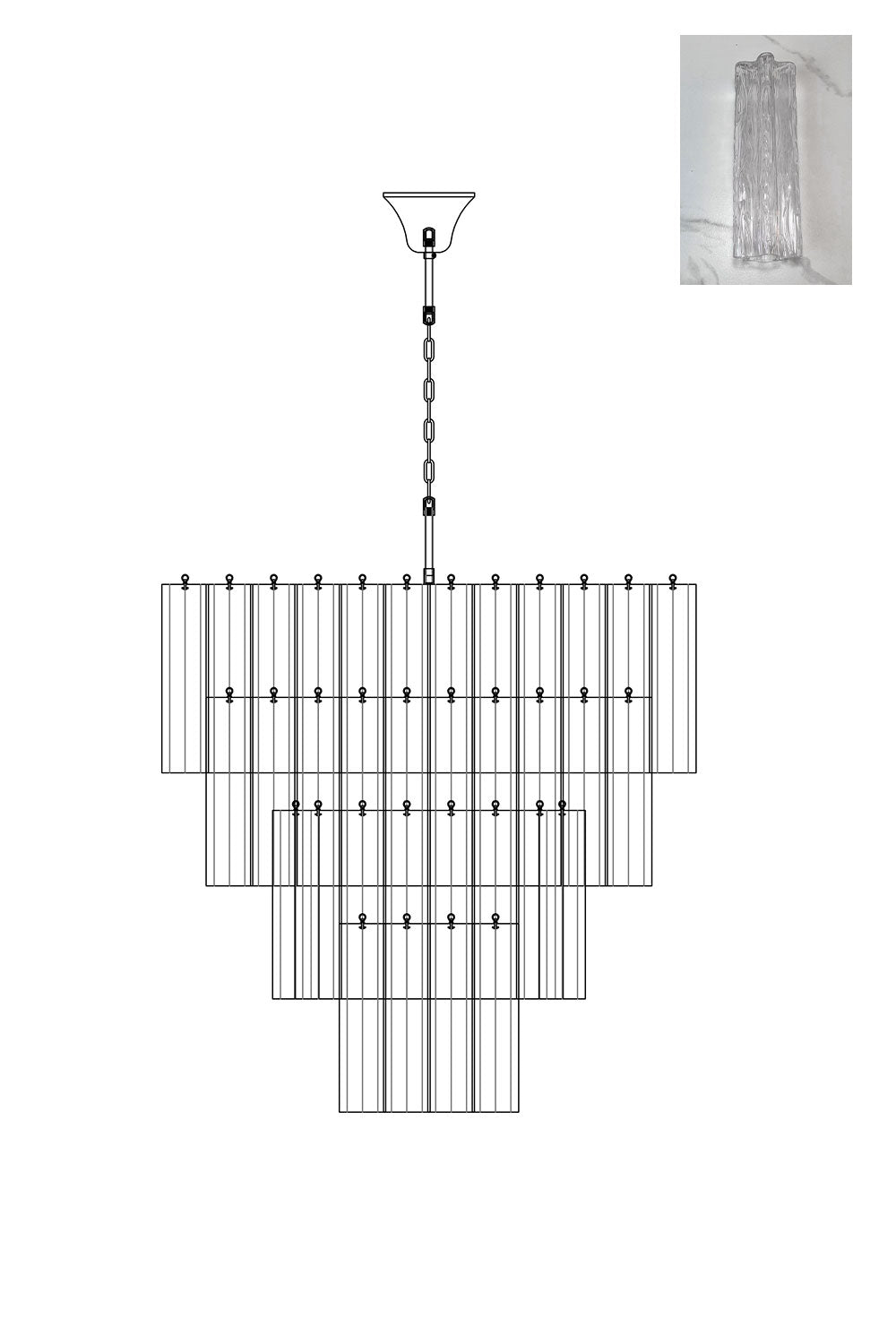 Murano Glass Tronchi Chandelier