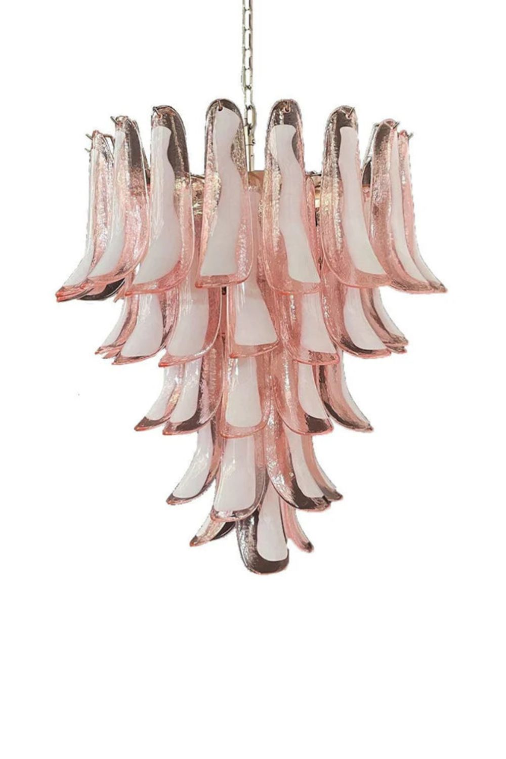 Murano Blush Pink Glass Petal Chandelier