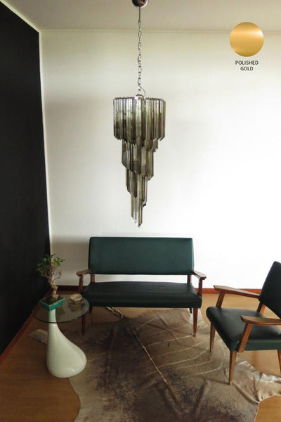 1983 Smoked Glass Prism Chandelier