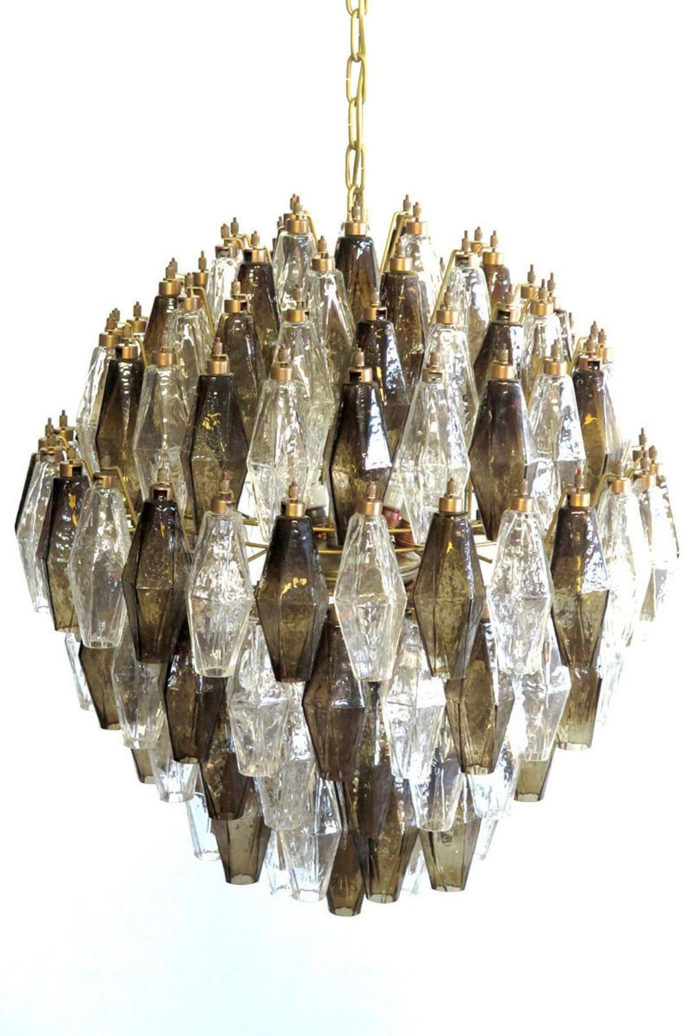 Murano Poliedri Smoked Globe Chandelier