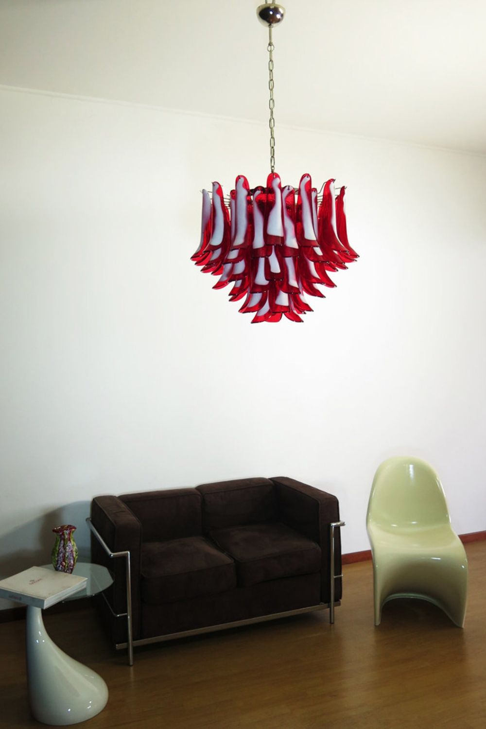 Red Murano Glass Petal Chandelier