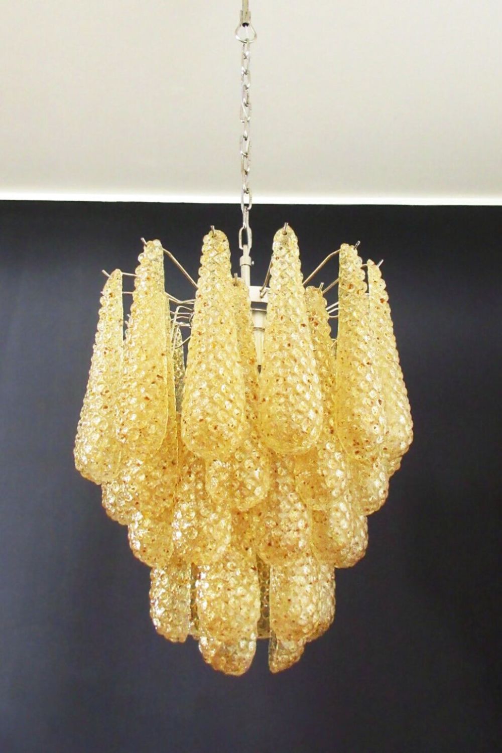 Murano Handcrafted Golden Glass Chandelier