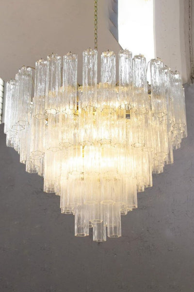 1990s Tronchi Murano Glass Cascade Chandelier